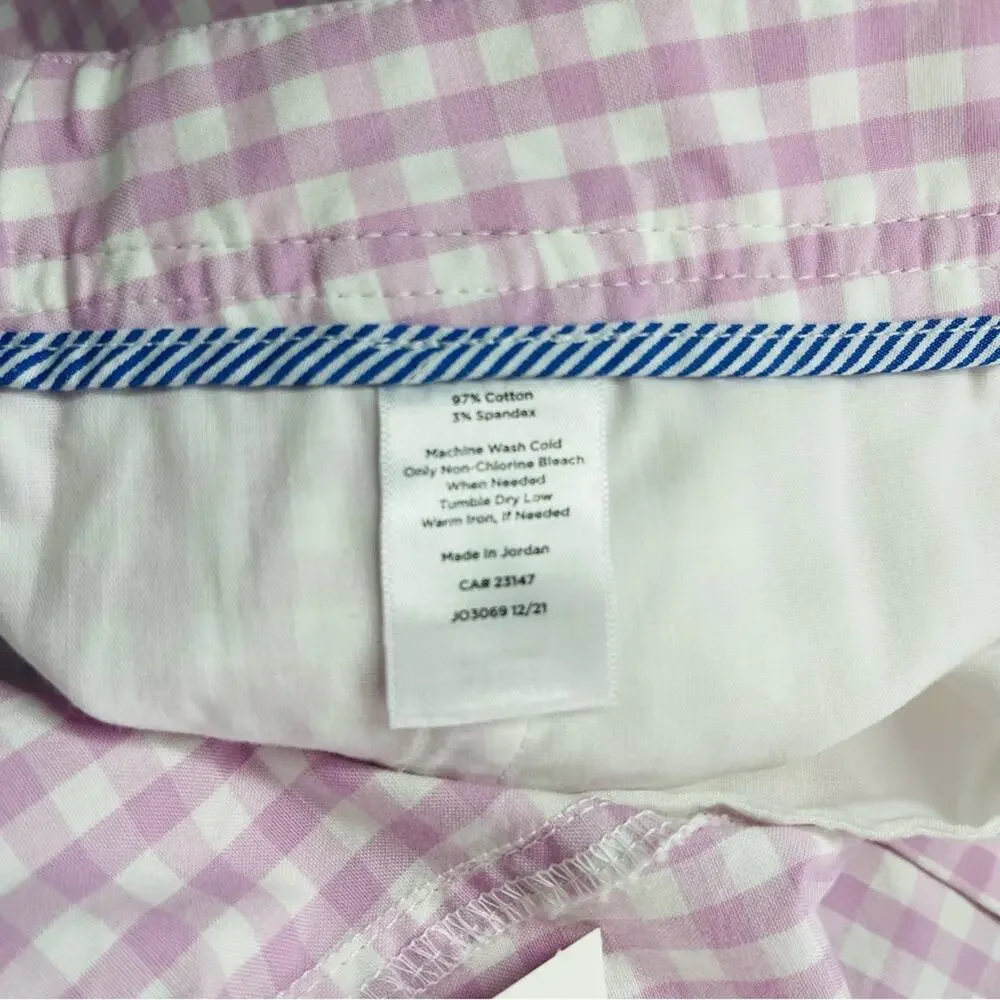 NWT Talbots purple white check gingham relaxed chino cottagecore pants 22W